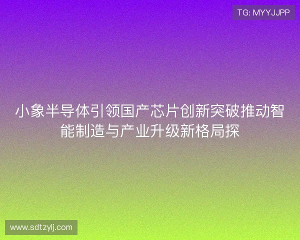 小象半导体引领国产芯片创新突破推动智能制造与产业升级新格局探